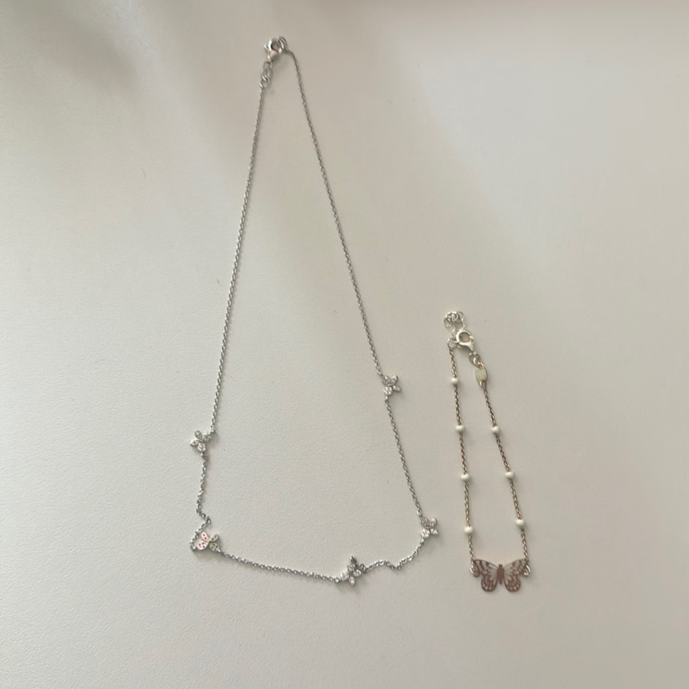 Butterfly choker and bracelet